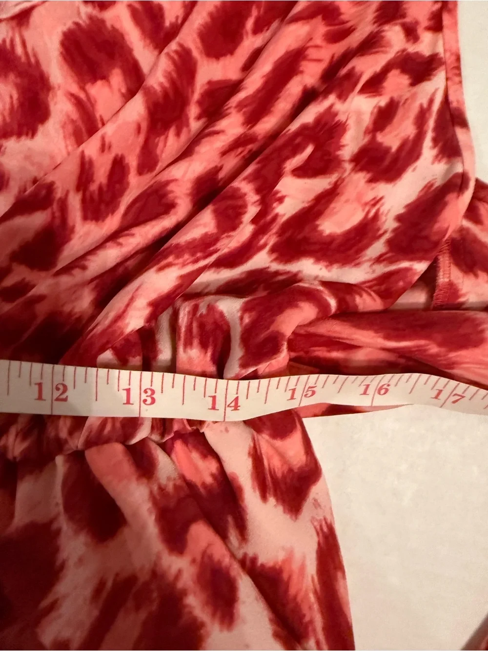 Kate Spade Panthera Tie Waist Jumpsuit Red Leopard Print Size Medium